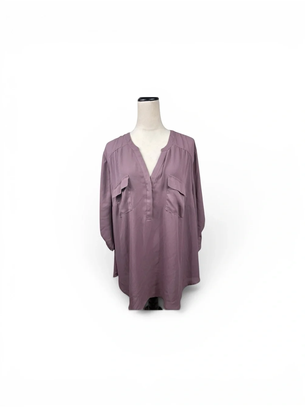torrid Harper Mauve V-Neck Tunic with Pockets size 3-3X/22-24
